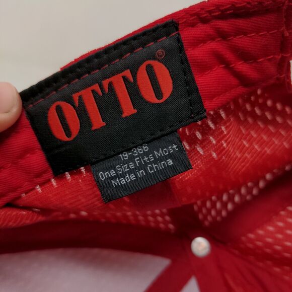 Otto Men's Strapback Hat Red Size OSFM 100% Polyester Adjustable - Picture 7 of 8
